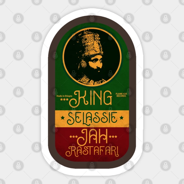 Selassie I Jah Vintage Label Sticker by CTShirts